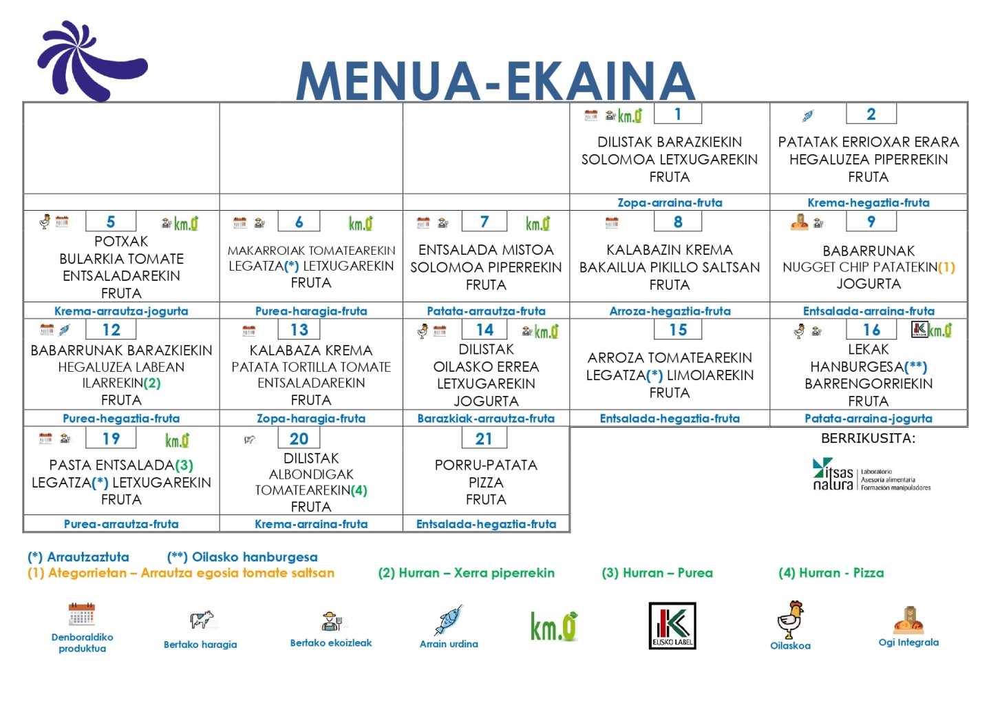 Ekaineko menua