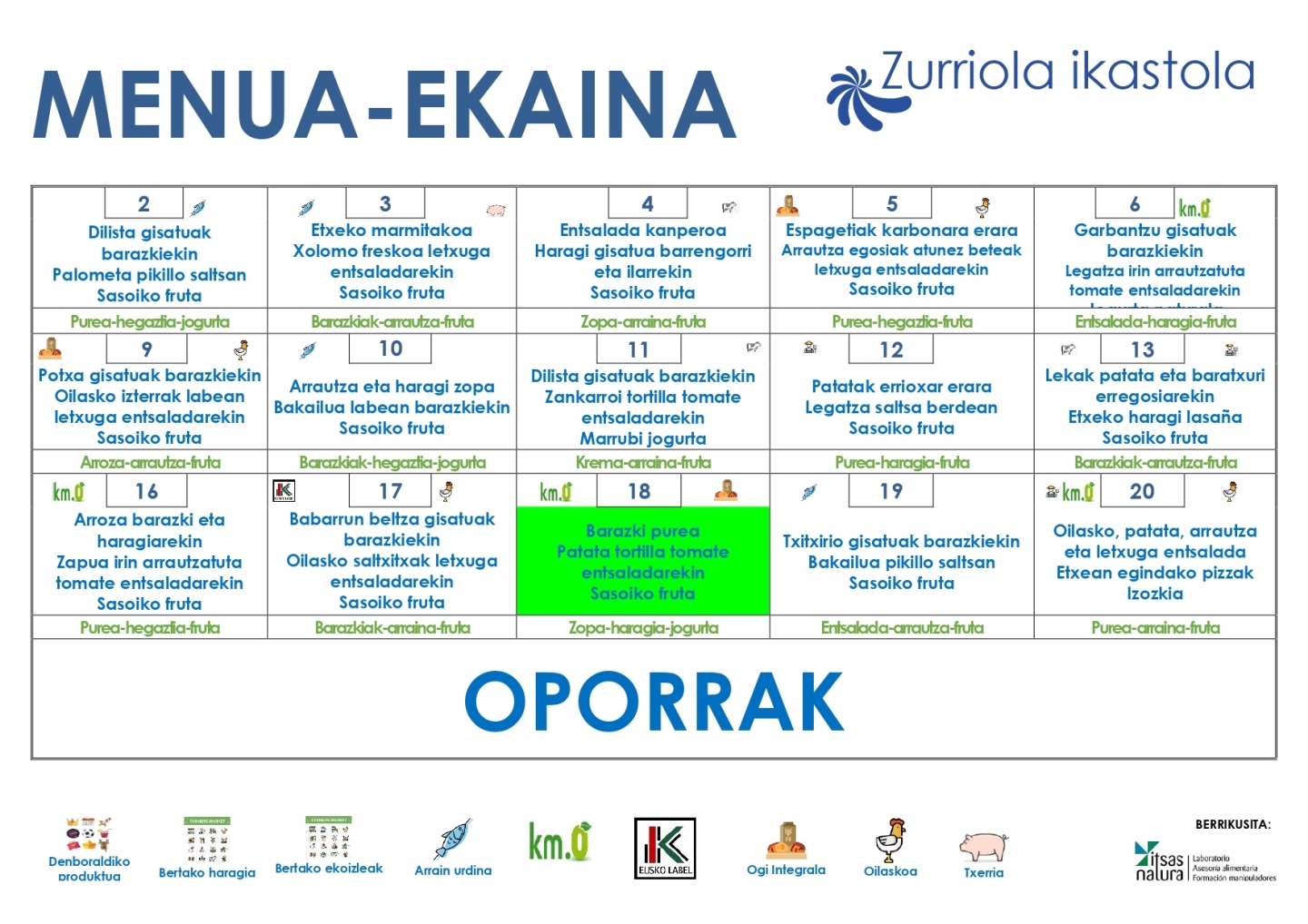 Ekaineko menua 2025