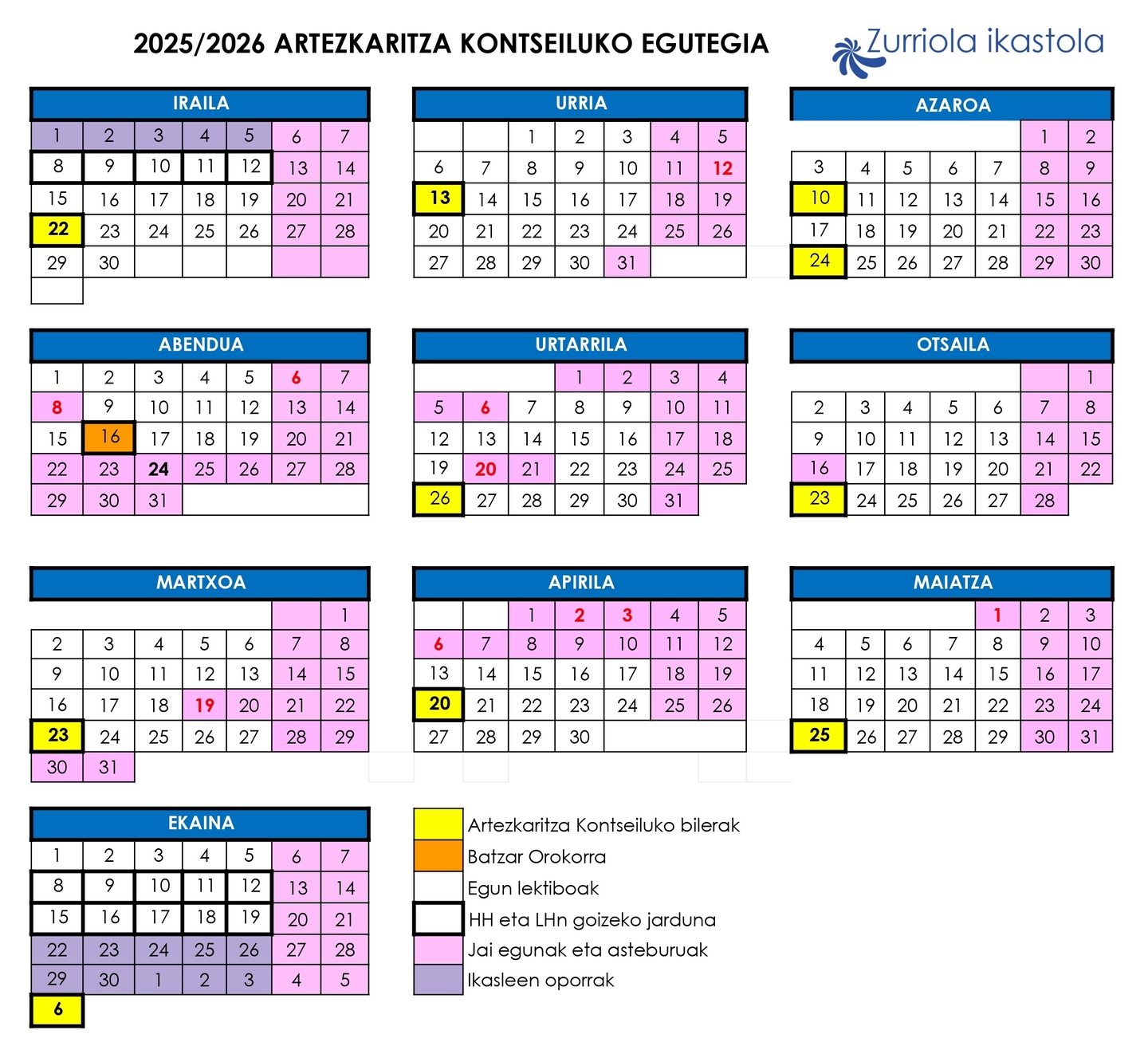 AK egutegia 25-26