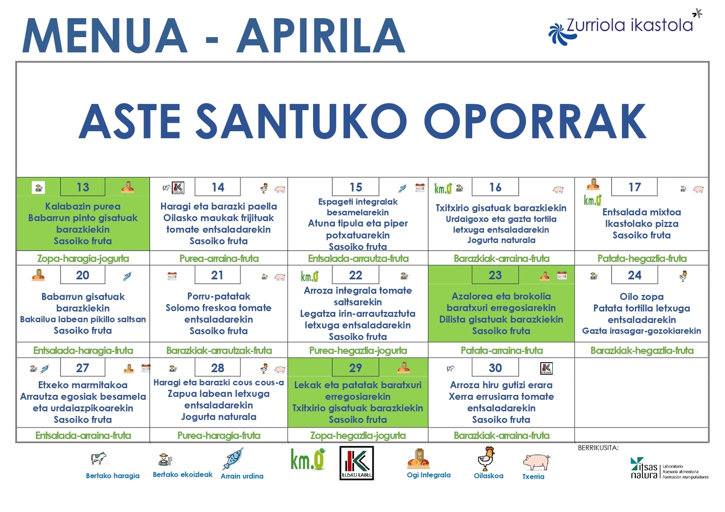 Apirileko menua 2026